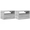Image de vidaXL Tables de Chevet murales 2 pcs Sonoma Gris 45x26x28,5 cm, Armoire de Chevet Flottante, Armoire de Chevet Suspendue, unité de Chevet Murale