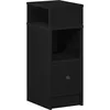 Image de vidaXL Table de Chevet avec tiroir Noir 25x31x66 cm, Table d'appoint, Armoire de lit, Table d'appoint pour la Chambre, Table de Nuit, Table de lit