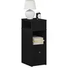 Image de vidaXL Table de chevet avec tiroir noir 25x31x66 cm