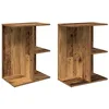 Image de vidaXL Tables de Chevet 2 pcs Vieux Bois 46,5x29x61 cm Bois ingénierie, Table de Nuit, Table de lit, Table de Bout, Armoire de lit