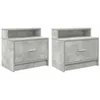 Image de vidaXL Tables de Chevet avec tiroir 2 pcs Gris béton 51x31x47 cm, Table d'appoint, Armoire de lit, Table d'appoint pour la Chambre, Table de Nuit