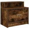 Image de vidaXL Table de Chevet avec tiroir chêne fumé 51x31x47 cm, Table d'appoint, Armoire de lit, Table d'appoint pour la Chambre, Table de Nuit