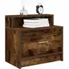 Image de vidaXL Table de chevet avec tiroir chêne fumé 51x31x47 cm