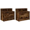 Image de vidaXL Tables de Chevet avec tiroir 2 pcs chêne fumé 51x31x47 cm