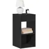 Image de vidaXL Table de chevet avec tiroir noir 35x34x66,5 cm