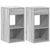 Image de vidaXL Tables de Chevet avec tiroir 2 pcs Sonoma Gris 35x34x66,5 cm, Table d'appoint, Armoire de lit, Table d'appoint pour la Chambre, Table de Nuit