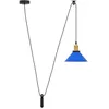 Image de vidaXL Lampe suspendue réglable hauteur E27 bleu foncé Ø 22 cm métal, éclairage suspendu, éclairage suspendu de cuisine, suspension