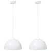 Image de vidaXL Lampes suspendues 2 pcs hauteur réglable E27 blanc Ø 30cm métal, éclairage suspendu, éclairage suspendu de cuisine, suspension