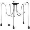Image de vidaXL Lampe suspendue avec 5 porte-lampes E27 noir métal, lampe suspendue en forme d'araignée, lampe suspendue en forme d'araignée, éclairage suspendu