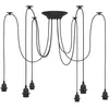 Image de vidaXL Lampe suspendue avec 6 porte-lampes E27 noir métal, lampe suspendue en forme d'araignée, lampe suspendue en forme d'araignée, éclairage suspendu
