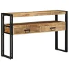 Image de vidaXL Table Console Marron 120 x 33 x 75 cm Bois de Mangue Massif, Table Console Moderne, Rangement Solide, Style Minimaliste pour Salon, Mobilier d'Accent, Entrée Fonctionnelle