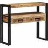 Image de vidaXL Table Console Marron 90 x 33 x 75 cm Bois de Mangue Massif, Table Console Moderne, Rangement Solide, Style Minimaliste pour Salon, Mobilier d'Accent, Entrée Fonctionnelle