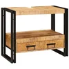 Image de vidaXL Armoire de coiffeuse avec tiroir Marron Bois de mangue massif, Rangement Salle de Bain, Meuble Vasque Moderne, Organisateur Compact, Étagère Rectangulaire, Solution de Mobilier
