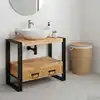 Image de vidaXL Armoire de coiffeuse avec tiroir Marron Bois de mangue massif