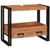 Image de vidaXL Armoire de Coiffeuse avec tiroir Marron Bois d'Acacia Massif, Meuble de Salle de Bains rectangulaire Moderne, Durable, Gain de Place pour Un Rangement optimisé