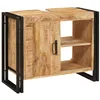 Image de vidaXL Meuble sous évier Marron 71 x 33 x 58 cm Bois de Mangue Massif, Rangement Moderne pour la Salle de Bain, Meuble lavabo rectangulaire, Solution Durable, unité compacte pour Un Espace organisé