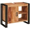 Image de vidaXL Meuble sous évier Marron 71 x 33 x 58 cm Bois d'Acacia Massif, Rangement Moderne pour la Salle de Bain, Meuble lavabo rectangulaire, Solution Durable, unité compacte pour Un Espace organisé