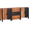 Image de vidaXL Buffet 3 pcs Marron 55 x 30 x 75 cm Bois d'Acacia Massif