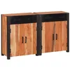 Image de vidaXL Buffet 2 pcs Marron 110 x 30 x 75 cm Bois d'Acacia Massif, Buffet Moderne, en Bois d'acacia, Rangement Pratique, Design Minimaliste, Meuble Fonctionnel, unité d'organisation