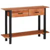 Image de vidaXL Table Console avec tiroir Marron et Noir 110 x 30 x 75 cm, Table Console élégante, Forme rectangulaire, Style Rustique, Meuble en Bois Durable, Design Compact