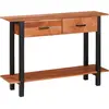 Image de vidaXL Table console avec tiroir Marron et Noir 110 x 30 x 75 cm