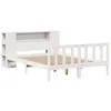 Image de vidaXL Lit bibliothèque sans Matelas Blanc 140x200 cm Bois pin Massif