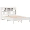 Image de vidaXL Lit bibliothèque sans Matelas Blanc 140x200 cm Bois pin Massif