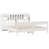 Image de vidaXL Lit bibliothèque sans Matelas Blanc 180x200 cm Bois pin Massif