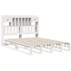 Image de vidaXL Lit bibliothèque sans Matelas Blanc 150x200 cm Bois pin Massif