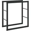 Image de vidaXL Portant de Bois de Chauffage Noir 55x30x61 cm Acier, Porte-bûches, étagère à Bois, Support de Stockage de Bois de Chauffage
