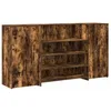 Image de vidaXL Bureau de réception chêne fumé 200x50x103,5cm Bois d'ingénierie