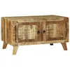Image de vidaXL Table Basse Marron 80 x 54 x 45 cm Bois de Mangue Massif, Table Basse pour Salon, Style Moderne, Rangement Malin, Meuble Fonctionnel Gain de Place
