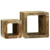 Image de vidaXL Unites TV 2 pcs Marron 36 x 30 x 36 cm Bois de Mangue Massif, Unités TV Modernes, Tables de Rangement durables, Console multimédia Tendance, Centre de Divertissement élégant