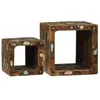 Image de vidaXL Unites TV 2 pcs Multicolore 36 x 30 x 36 cm Bois Recyclé Solide, Unités TV Modernes, Tables de Rangement durables, Console multimédia Tendance, Centre de Divertissement élégant