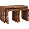 Image de vidaXL Table Gigogne 3 pcs Marron Bois Recyclé Solide