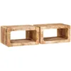 Image de vidaXL Table de Chevet 2 pcs Marron Bois de Mangue Massif, Table de Chevet Chic et Rustique, Petite, Pratique, Rangement Malin pour Votre Chambre