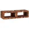 Image de vidaXL Table de Chevet 2 pcs Marron Bois Recyclé Solide, Table de Chevet Chic et Rustique, Petite, Pratique, Rangement Malin pour Votre Chambre