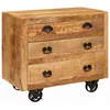 Image de vidaXL Meuble d'appoint Marron 70 x 38 x 63 cm Bois de manguier Massif
