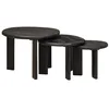 Image de vidaXL Tables Basses gigognes 3 pcs Blanc Bois de Mangue Massif, Salon, Rond, Moderne, Confort et Style pour des Moments de détente et des Rencontres intemporelles