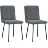 Image de vidaXL Chaises à Manger Lot de 2 Gris foncé Velours, Chaise de dîner, Chaise de Cuisine, Chaise d'appoint, Chaise, Chaise de Salon