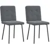 Image de vidaXL Chaises à manger lot de 2 Gris foncé Velours