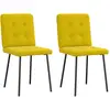 Image de vidaXL Chaises à manger lot de 2 Jaune Velours
