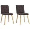 Image de vidaXL Chaises à Manger Lot de 2 Marron foncé Tissu, Chaise de dîner, Chaise de Cuisine, Chaise d'appoint, Chaise, Chaise de Salon