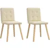 Image de vidaXL Chaises à manger lot de 2 crème tissu