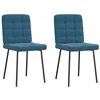Image de vidaXL Chaises à Manger Lot de 2 Bleu Velours