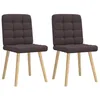 Image de vidaXL Chaises à Manger Lot de 2 Marron foncé Tissu, Chaise, Chaise de Salon, Chaise d'accent, Chaise de Cuisine, siège de Salle à Manger