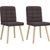 Image de vidaXL Chaises à manger lot de 2 marron foncé tissu