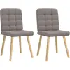 Image de vidaXL Chaises à manger lot de 2 taupe tissu