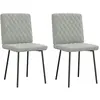 Image de vidaXL Chaises à manger lot de 2 Gris clair Velours