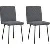 Image de vidaXL Chaises à manger lot de 2 Gris foncé Velours